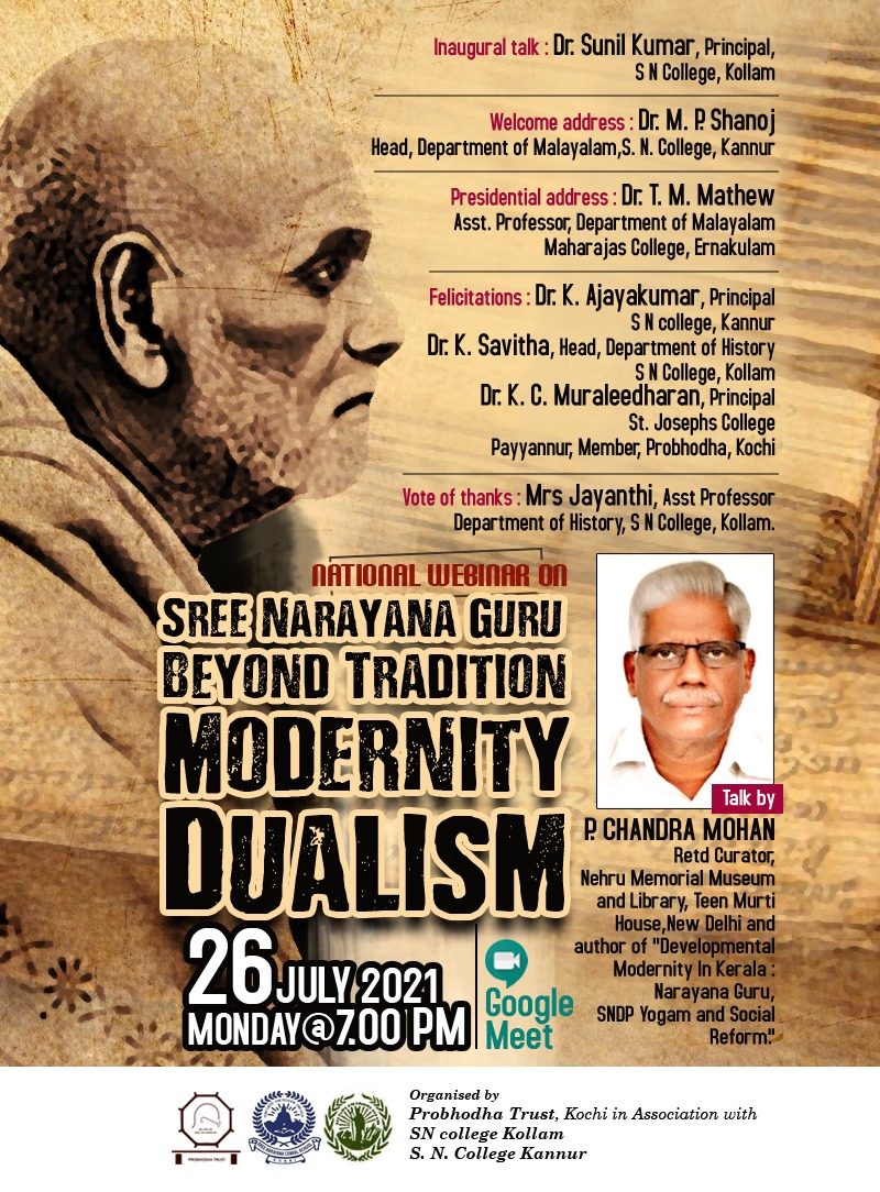National Webinar on Sree Narayana Guru Beyond Tradition Modernity ...
