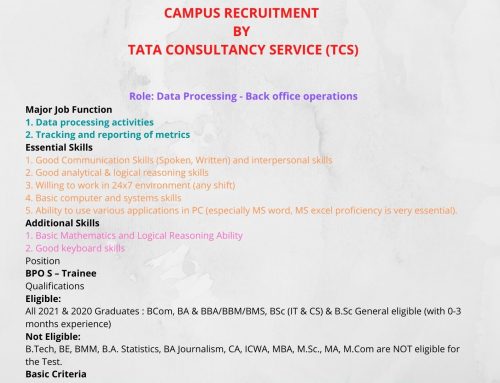 Campus recruitment by TCS