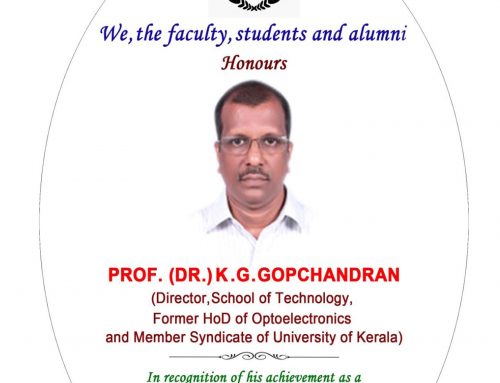 Honouring Prof.(Dr.) K.G.Gopchandran