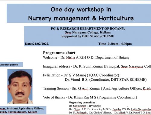 One day workshop in Nursery Management & Horticulture (DBT-STAR Supported)
