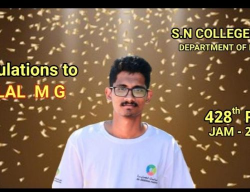Congrats to Sreelal M.G for qualifying JAM 2022