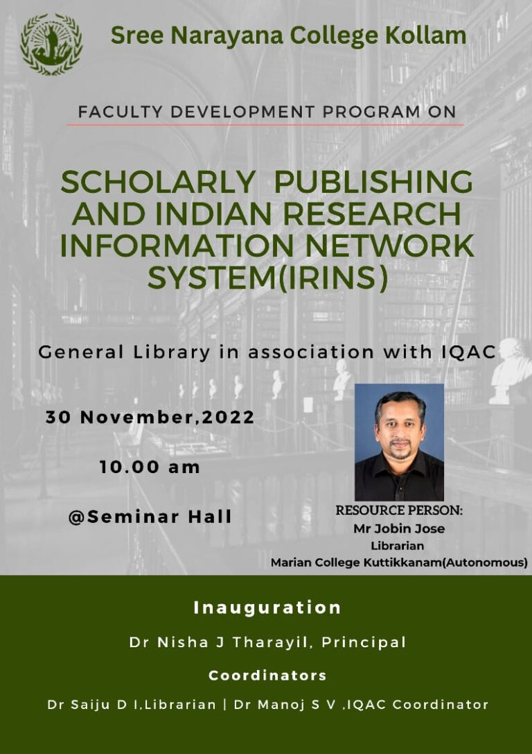 Scholarly Publishing And Indian Research Information Network System ...