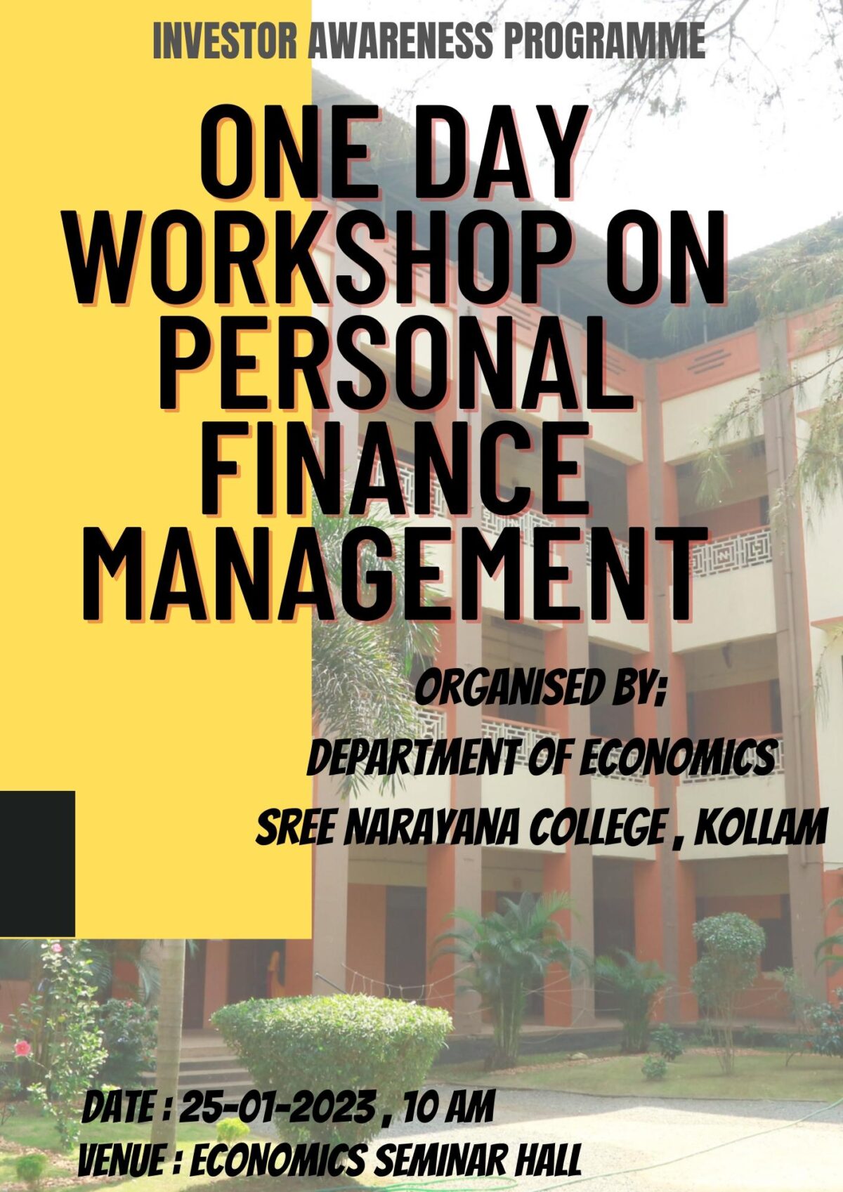 One day workshop on personal finance management sree narayana college