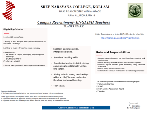 Campus Recruitment: English Teachers
