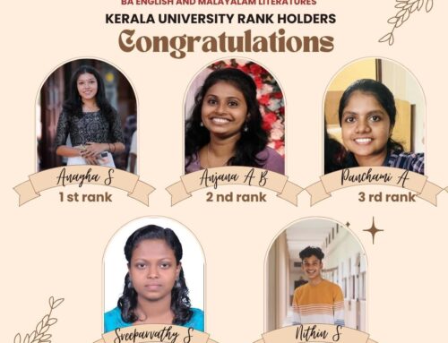 Congratulations to Rank Holders (BA English & Malayalam Literatures)