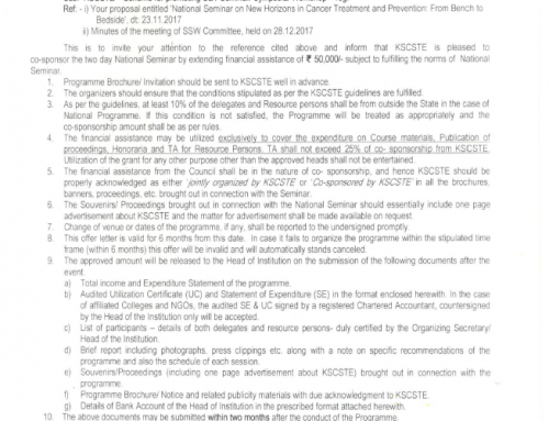 KSCSTE-Scheme for promoting S & T Seminar/Symposia/Workshop