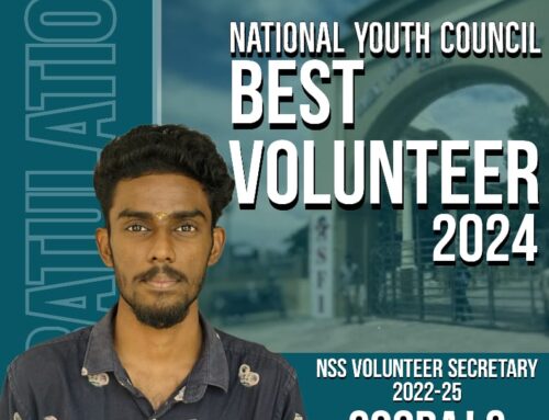 Congrats Sooraj S for the Best Volunteer 2024 Award by National Youth Council