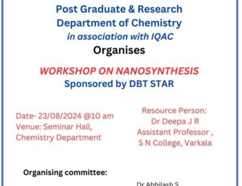 One Day Workshop on “Nano Synthesis” Supported by DBT STAR College Scheme